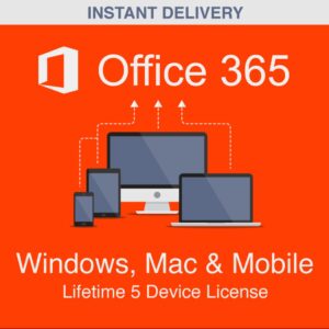 MICROSOFT Office 365 Mac/Windows/ios/ Tablet/Andriod Lifetime 32/64 Bit ( 5 User Account )