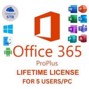 MICROSOFT Office 365 Plus For 5 Users/PC (Lifetime Validity)